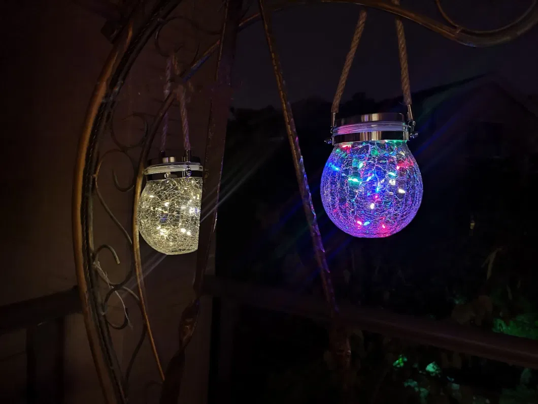 Amber Warm LED Solar Lanterns Outdoor Waterproof Patio Decor Solar Garden Lights with 2 Modes